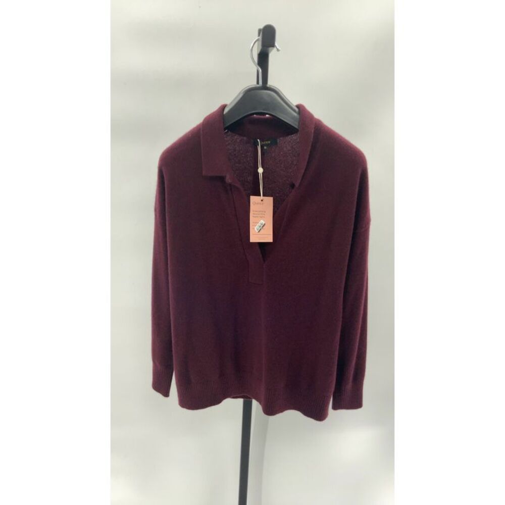 Quince Womens Lightweight Mongolian Cashmere Polo Sweater Red M